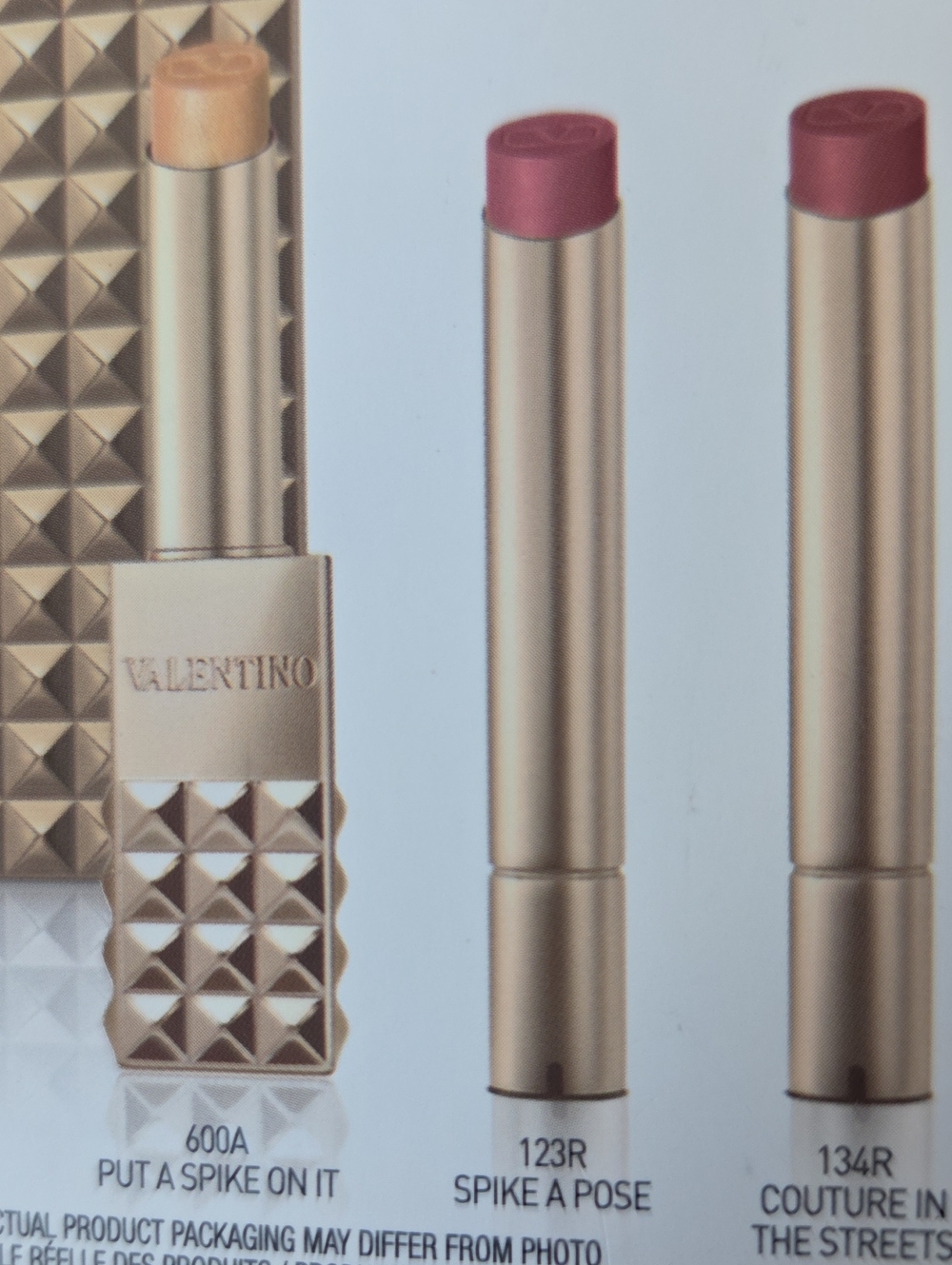 Valentino Trio Lipstick Set In Gold Studded Case